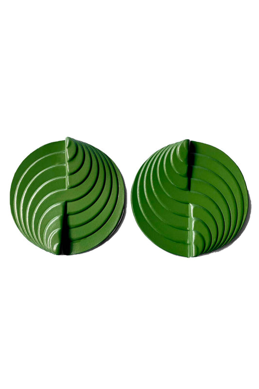 Circle Earrings Large Green