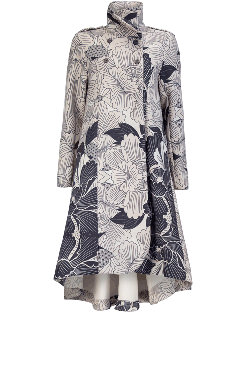 JULIAN Ivory floral Coat Dresses Leigh Schubert