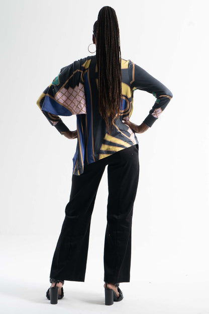 ARAPAHO Black Multi Print Shirts & Tops Leigh Schubert