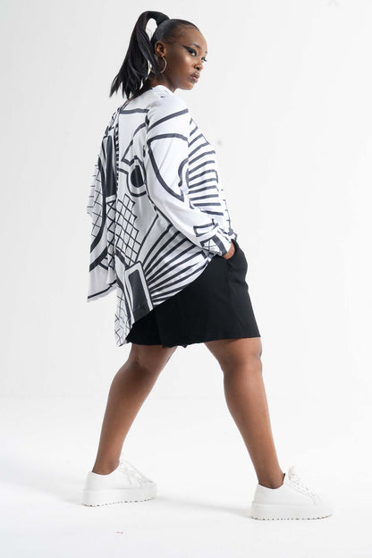 ARAPAHO Black Multi Print Shirts & Tops Leigh Schubert