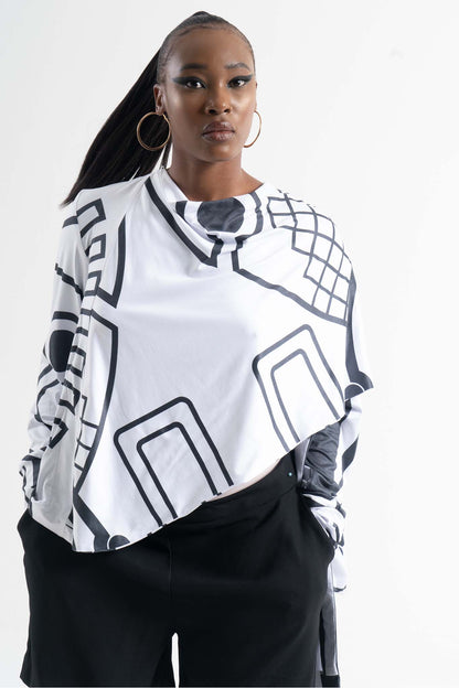 ARAPAHO Black Multi Print Shirts & Tops Leigh Schubert