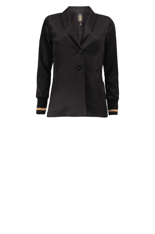 BERCILE Black sateen Coats & Jackets Leigh Schubert
