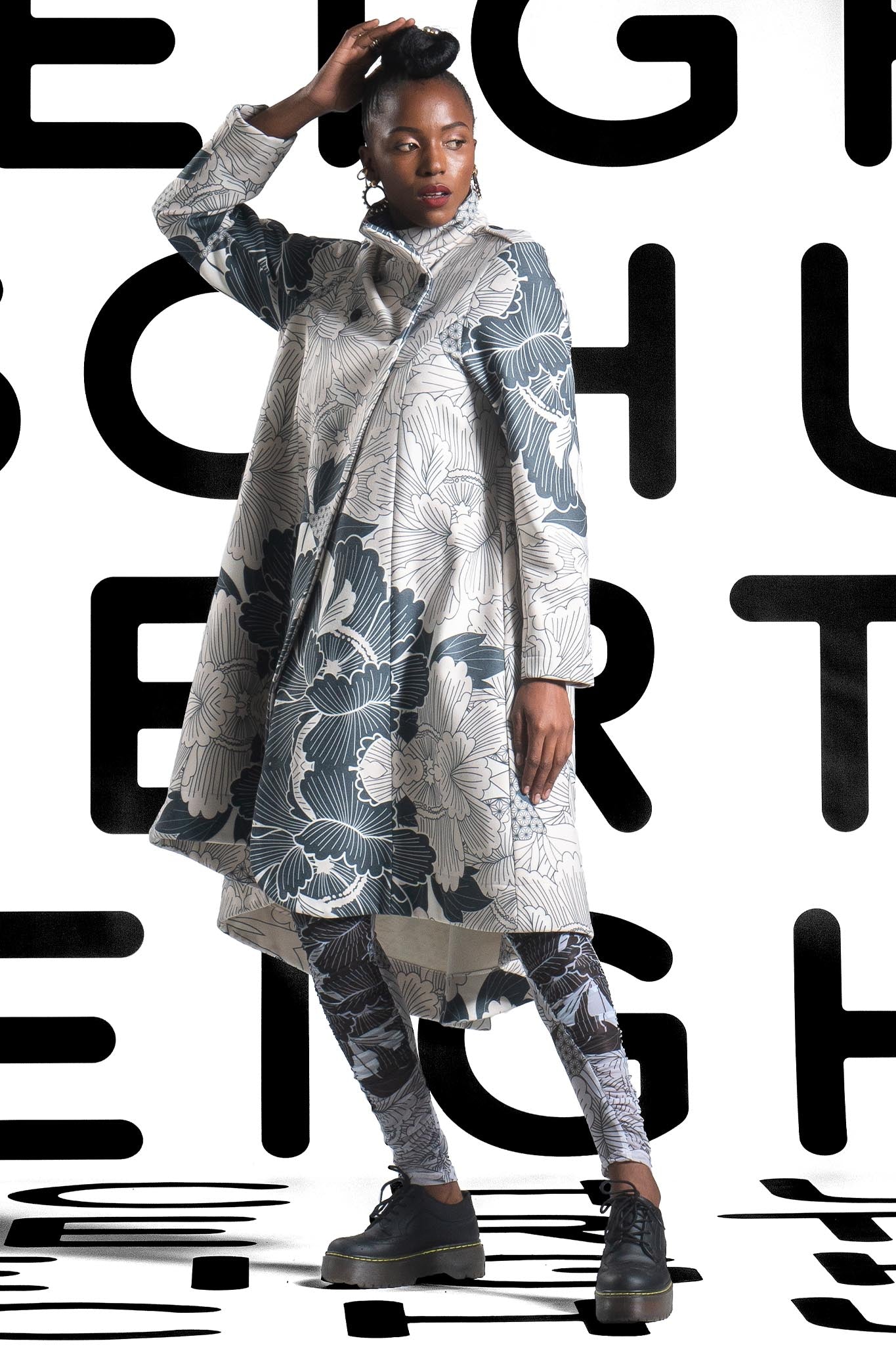 JULIAN Ivory floral Coat Dresses Leigh Schubert