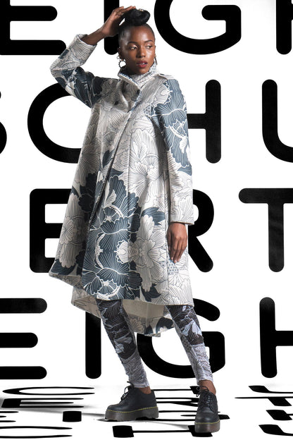 JULIAN Ivory floral Coat Dresses Leigh Schubert