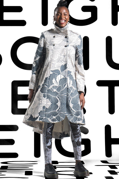 JULIAN Ivory floral Coat Dresses Leigh Schubert