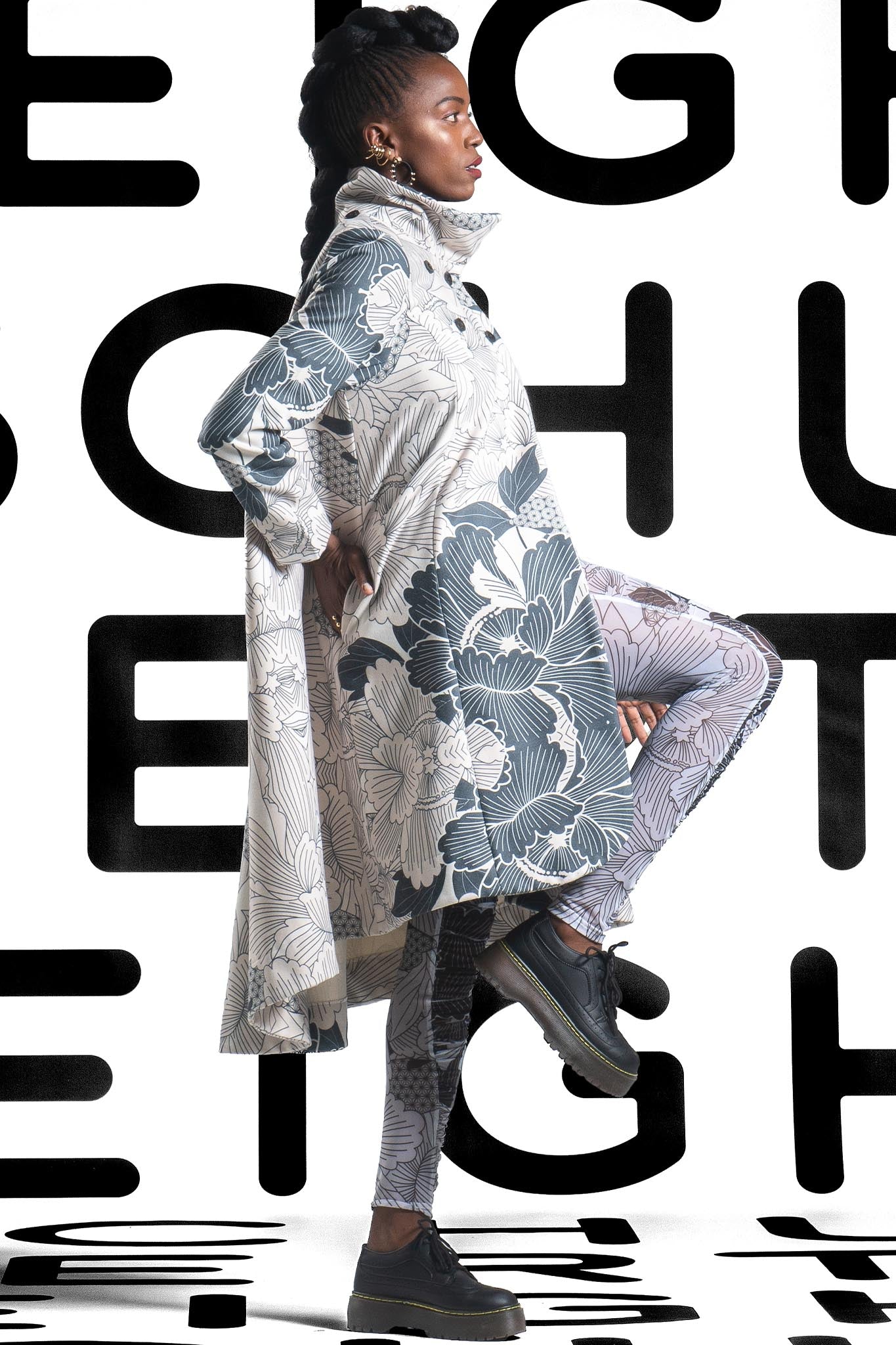 JULIAN Ivory floral Coat Dresses Leigh Schubert