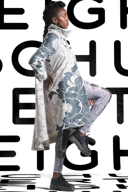 JULIAN Ivory floral Coat Dresses Leigh Schubert