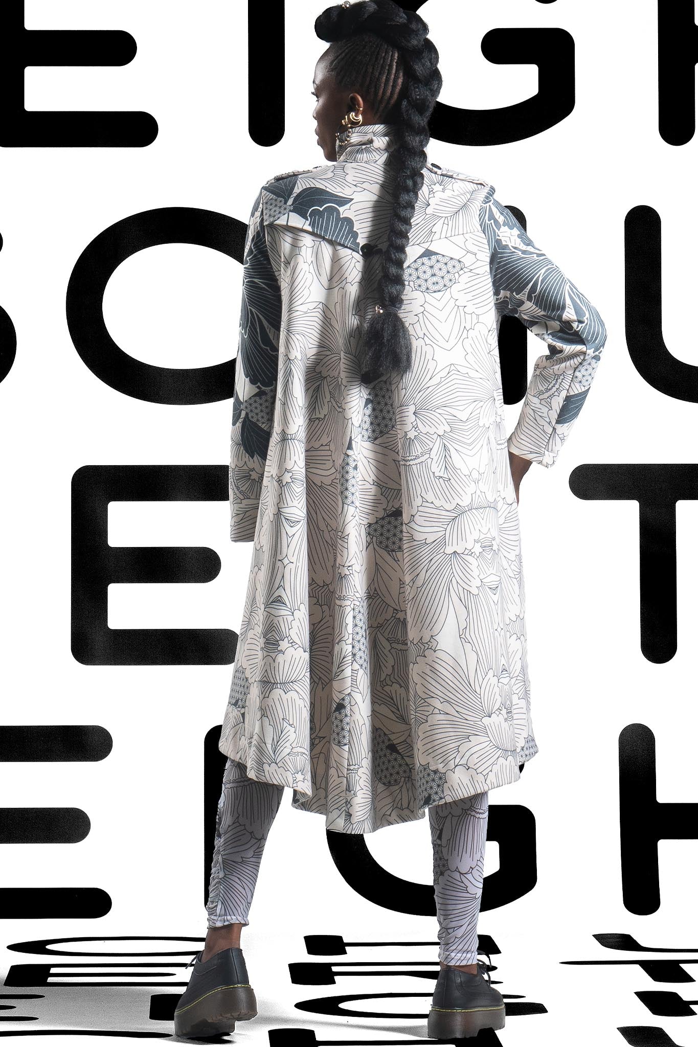 JULIAN Ivory floral Coat Dresses Leigh Schubert