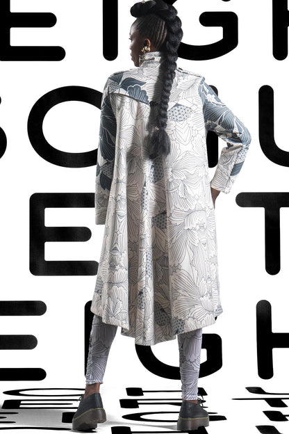 JULIAN Ivory floral Coat Dresses Leigh Schubert