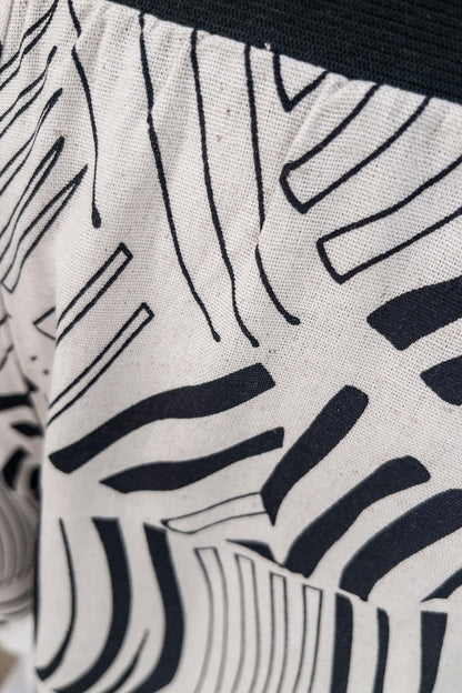 LIMA Stone Black Print Linen Shorts Leigh Schubert