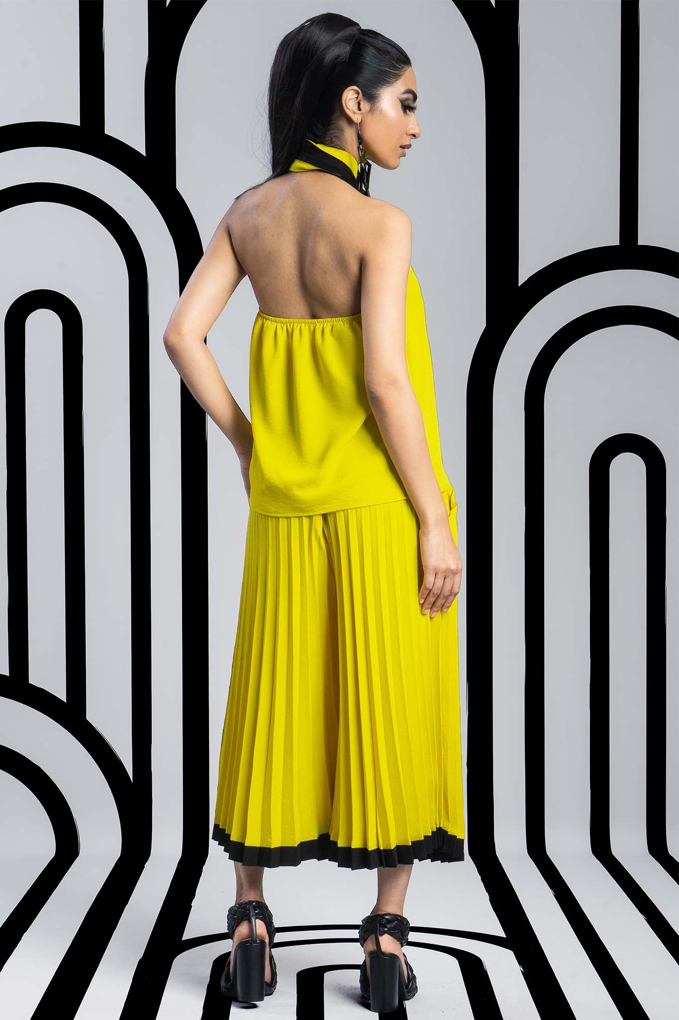MELROSE Yellow Black Trims Shirts & Tops Leigh Schubert