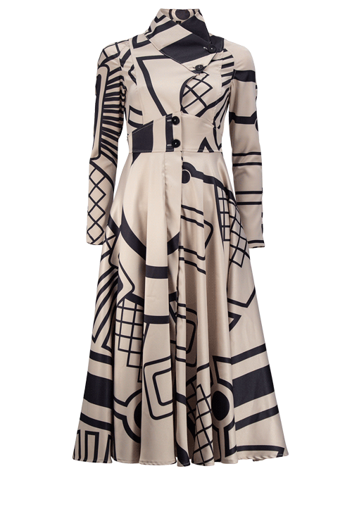MANHATTAN Stone Octave Print Coat Dresses Leigh Schubert