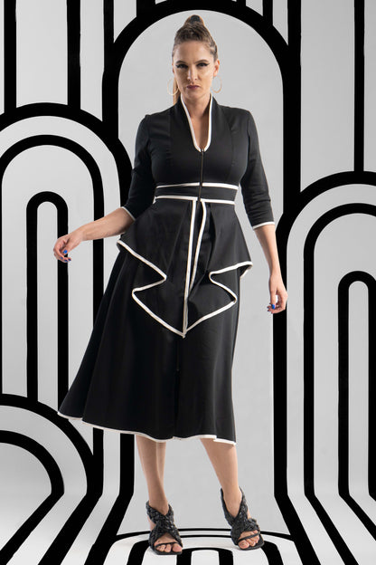 NICOLE Black Ivory Coat Dresses Leigh Schubert
