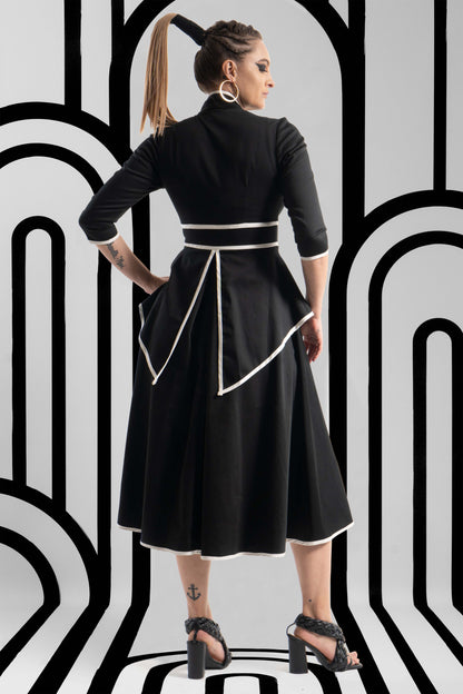 NICOLE Black Ivory Coat Dresses Leigh Schubert