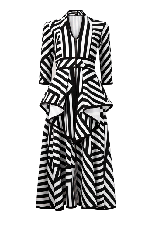 NICOLE Haphazard White Black Coat Dresses Leigh Schubert