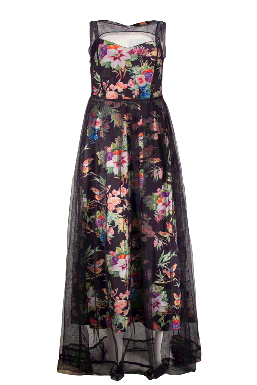 TEAGAN Black Floral Dresses Leigh Schubert