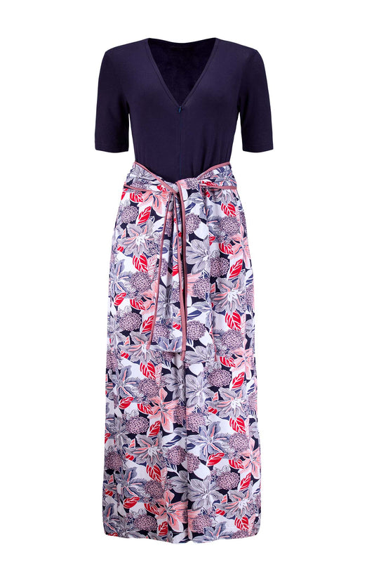 DOREEN Navy Floral Print Jumpsuits & Rompers Leigh Schubert