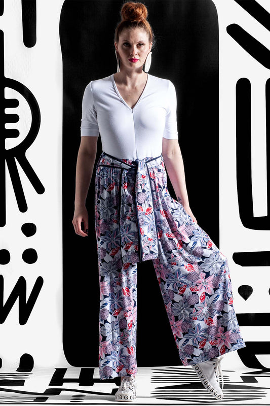 DOREEN Navy Floral Print Jumpsuits & Rompers Leigh Schubert