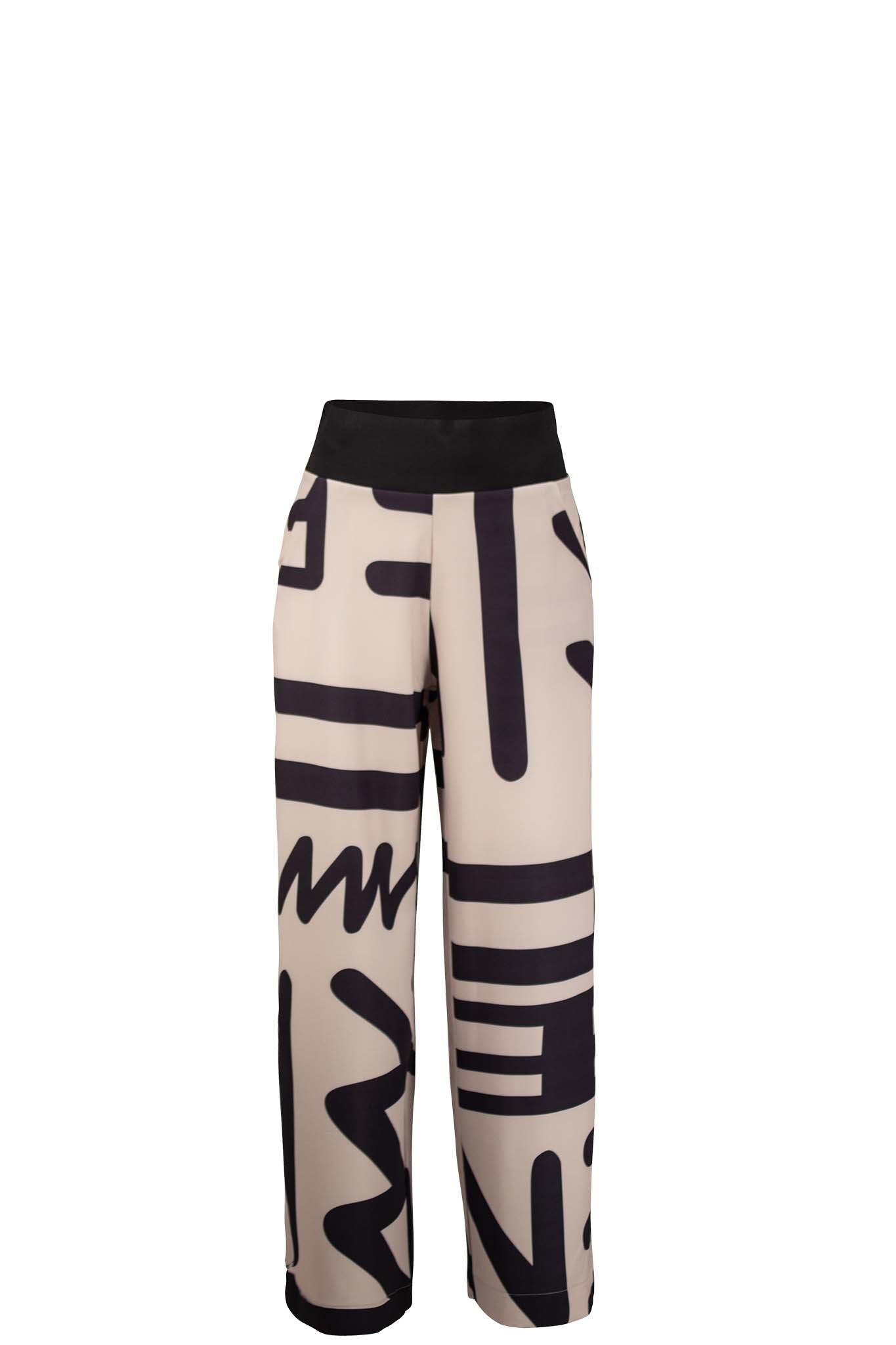 FOXTROT Stone Black Tribal Print Pants Leigh Schubert