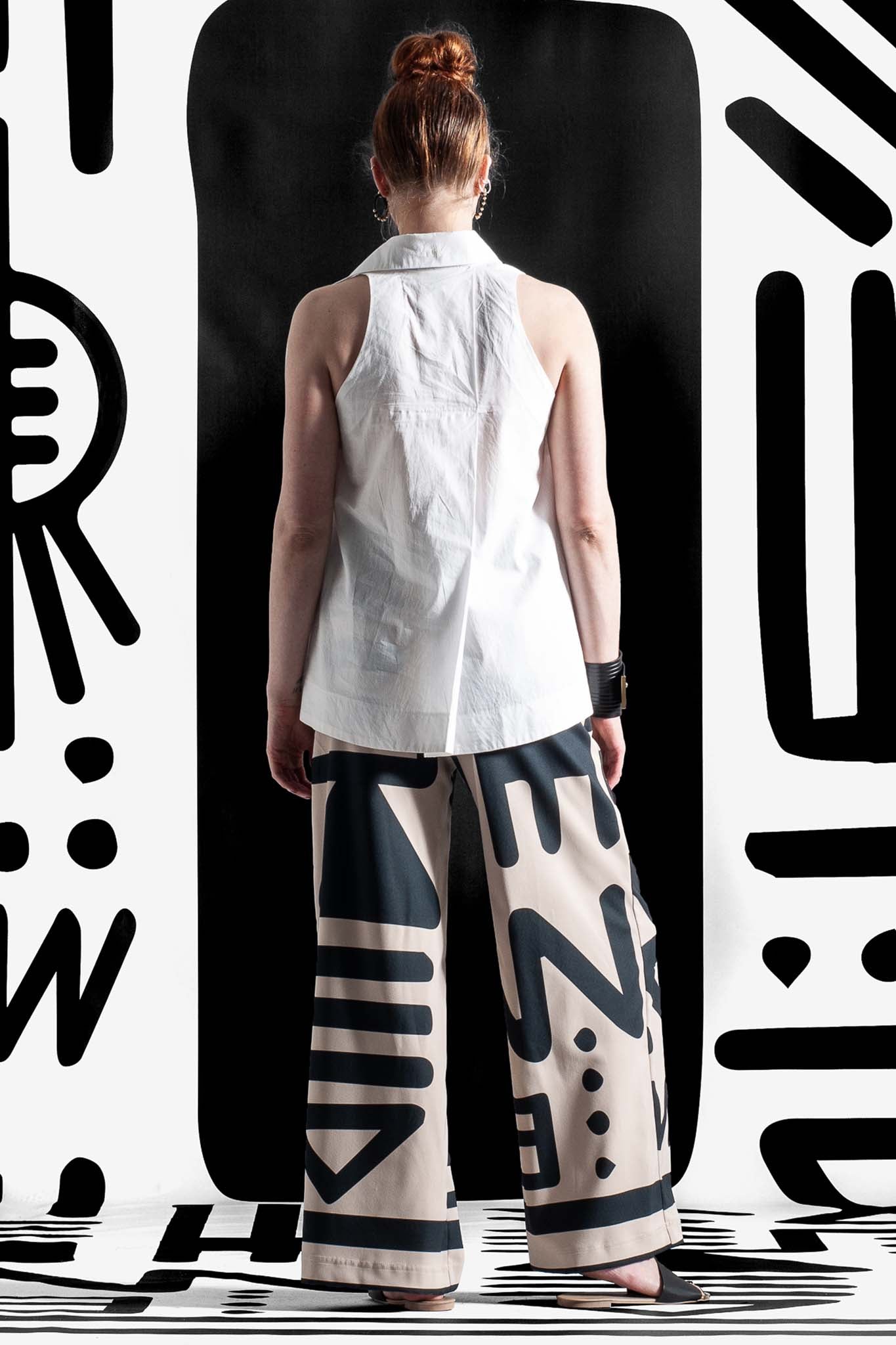 FOXTROT Stone Black Tribal Print Pants Leigh Schubert
