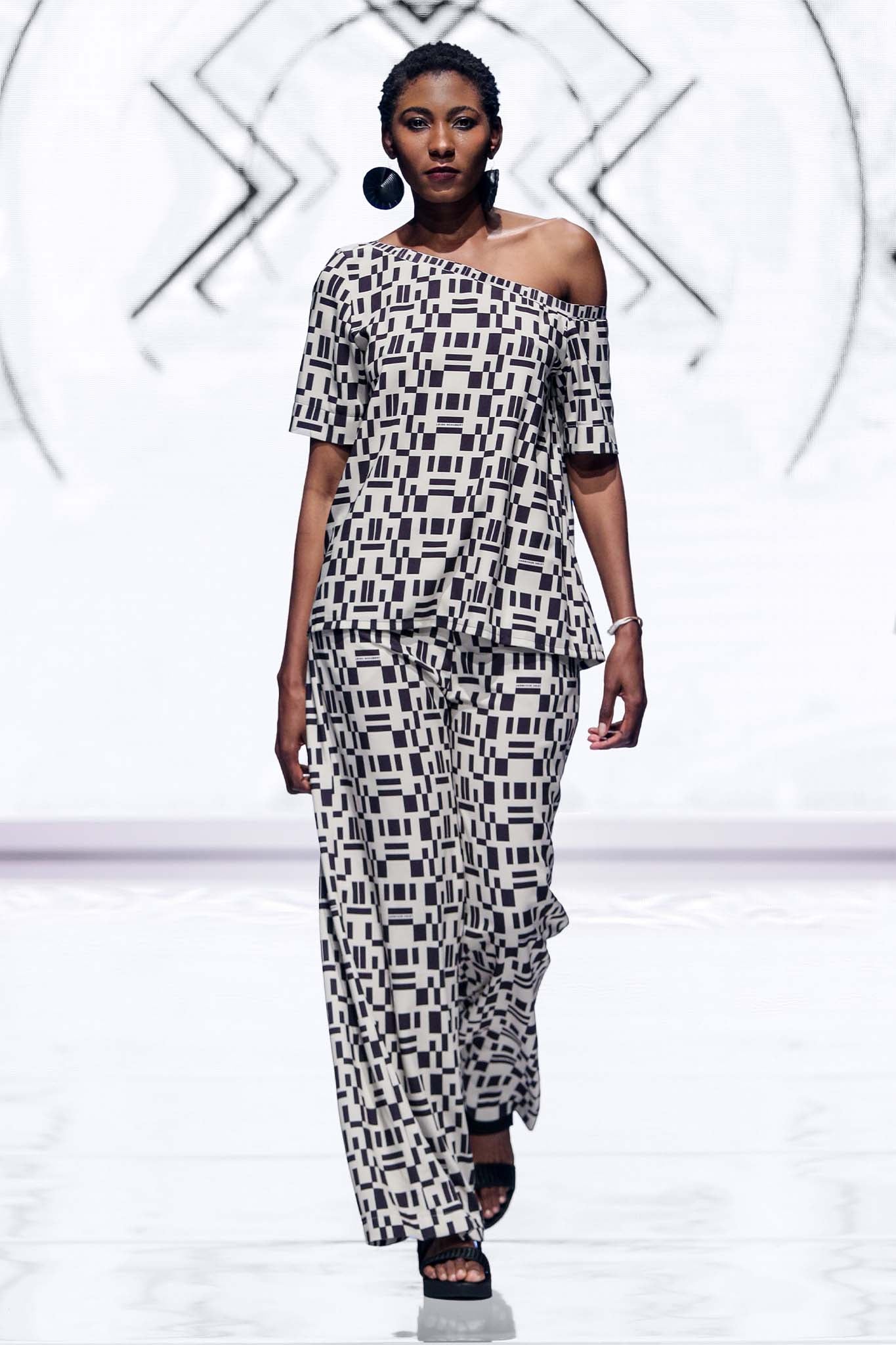 FOXTROT Stone Black Tribal Print Pants Leigh Schubert