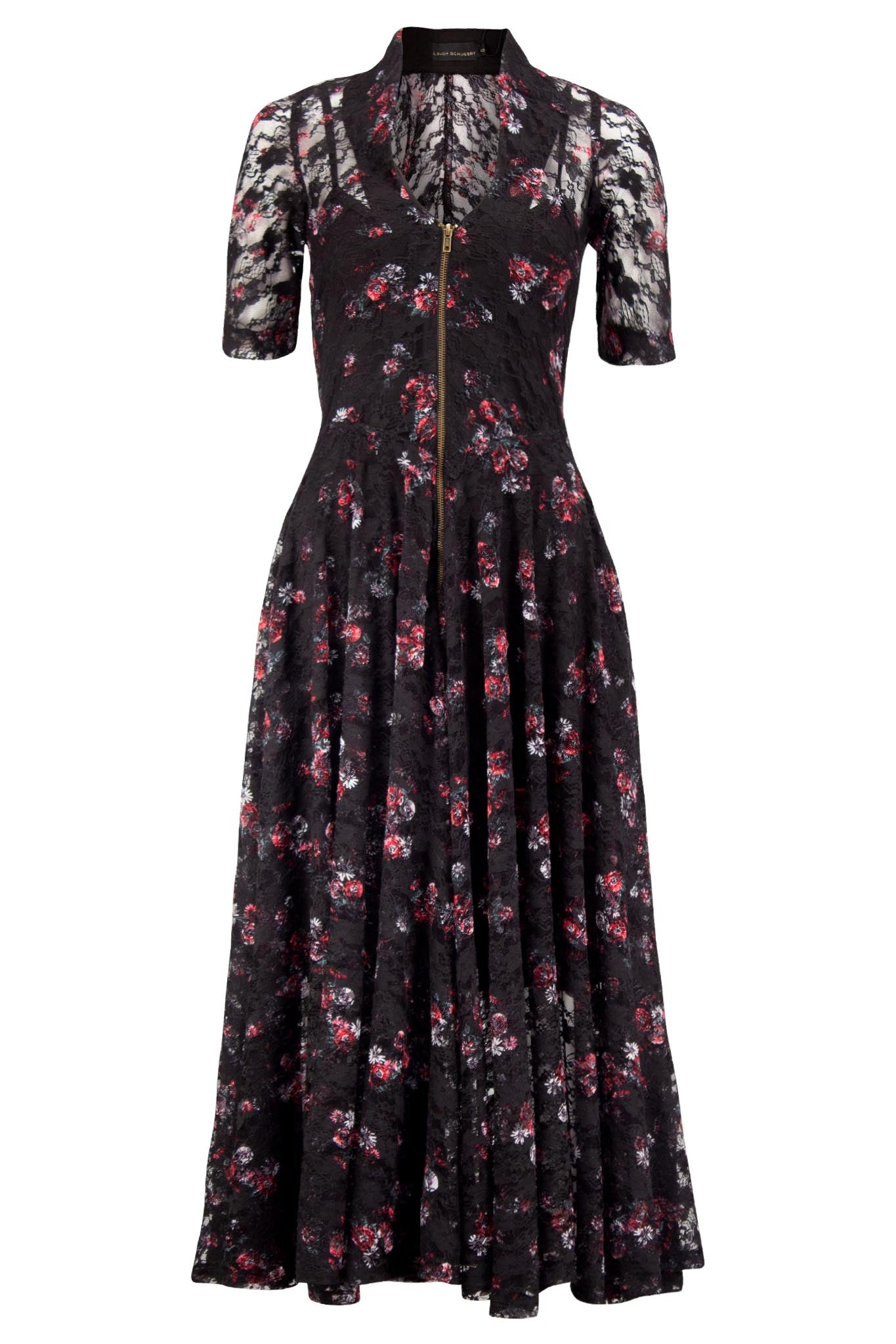 BELIZE Black floral print lace Dresses Leigh Schubert