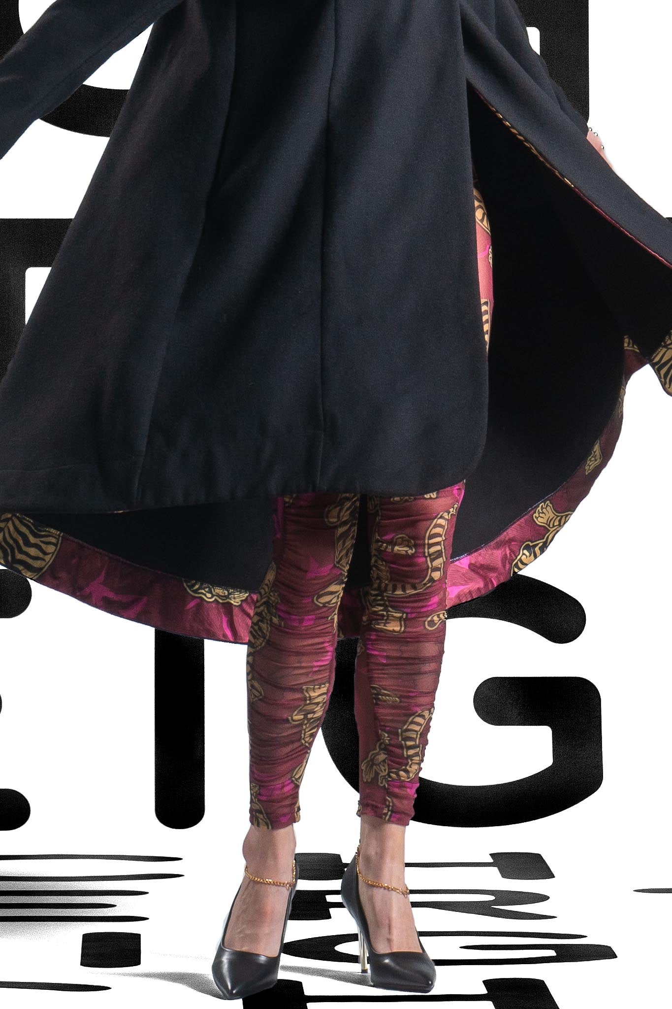 NELLE Mustard Charcoal Floral Pants Leigh Schubert