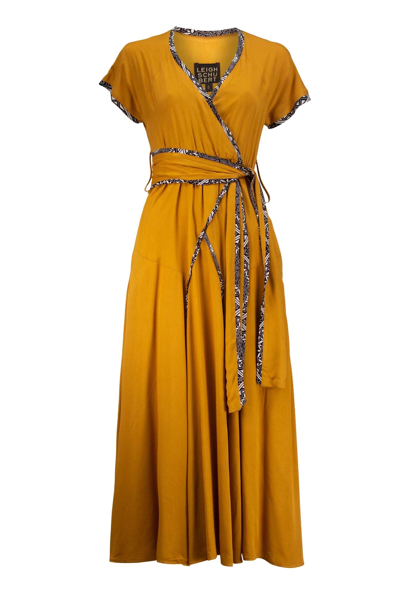 OSAKA Mustard, Black & Ivory Trim Dresses Leigh Schubert