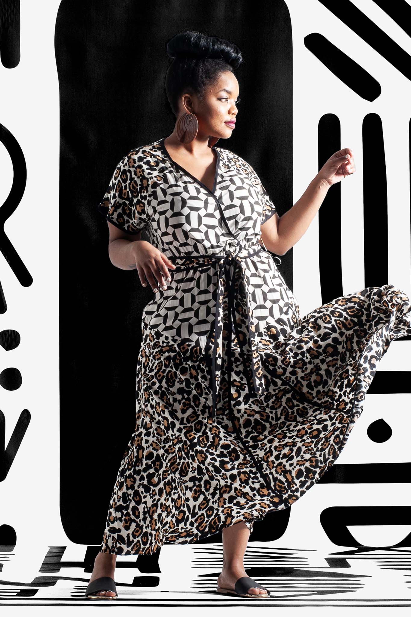 OSAKA Mustard, Black & Ivory Trim Dresses Leigh Schubert