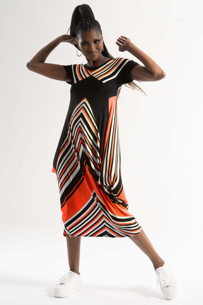 EDITH Orange stripe Dresses Leigh Schubert