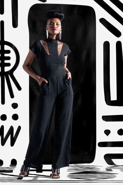 TENDAI Black Jumpsuits & Rompers Leigh Schubert