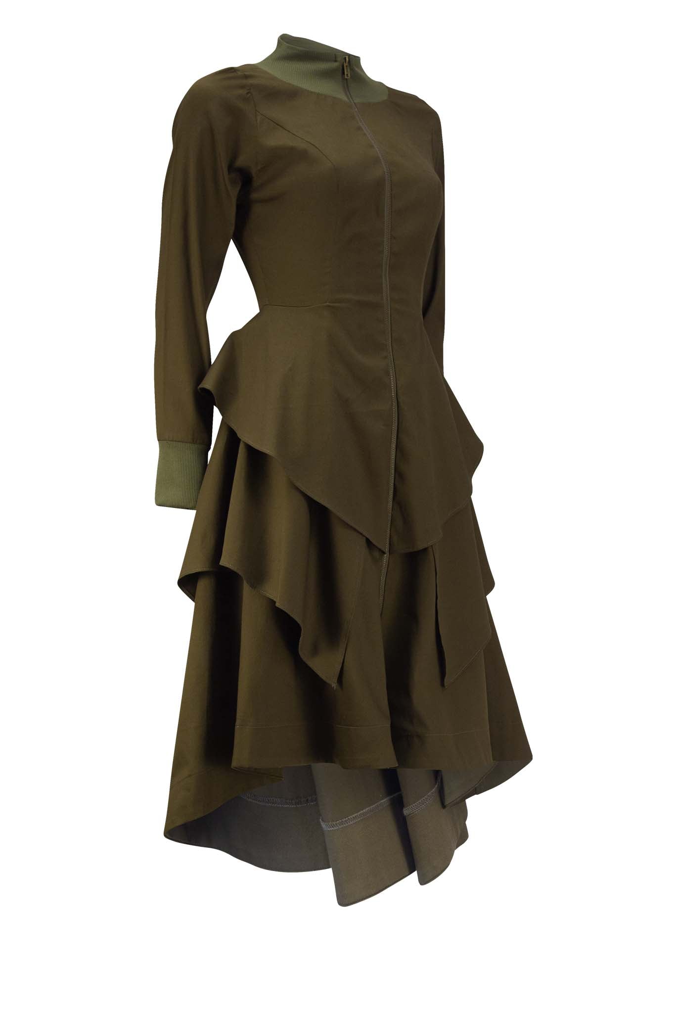 Leigh Schubert Coat Dresses VENANTIA Army