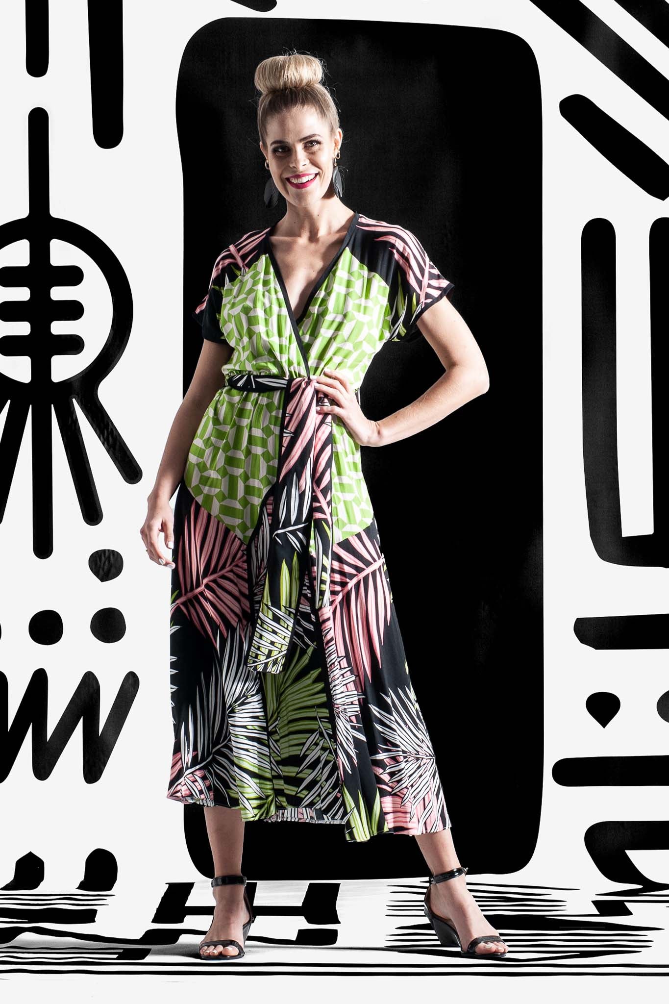 Leigh Schubert Dresses OSAKA Green Tropical