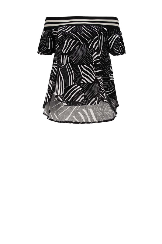 ANGELA Black Print Shirts & Tops Leigh Schubert