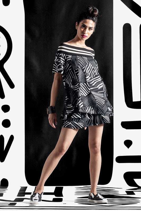 ANGELA Black Print Shirts & Tops Leigh Schubert