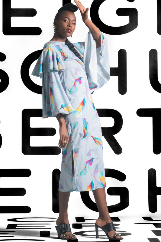 FALCON Black Feather Dresses Leigh Schubert