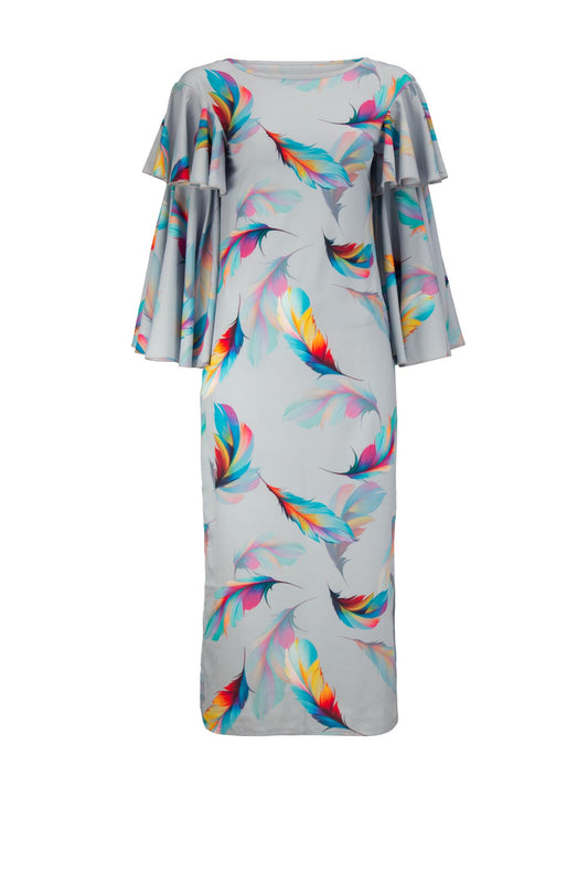 FALCON Grey Feather Dresses Leigh Schubert