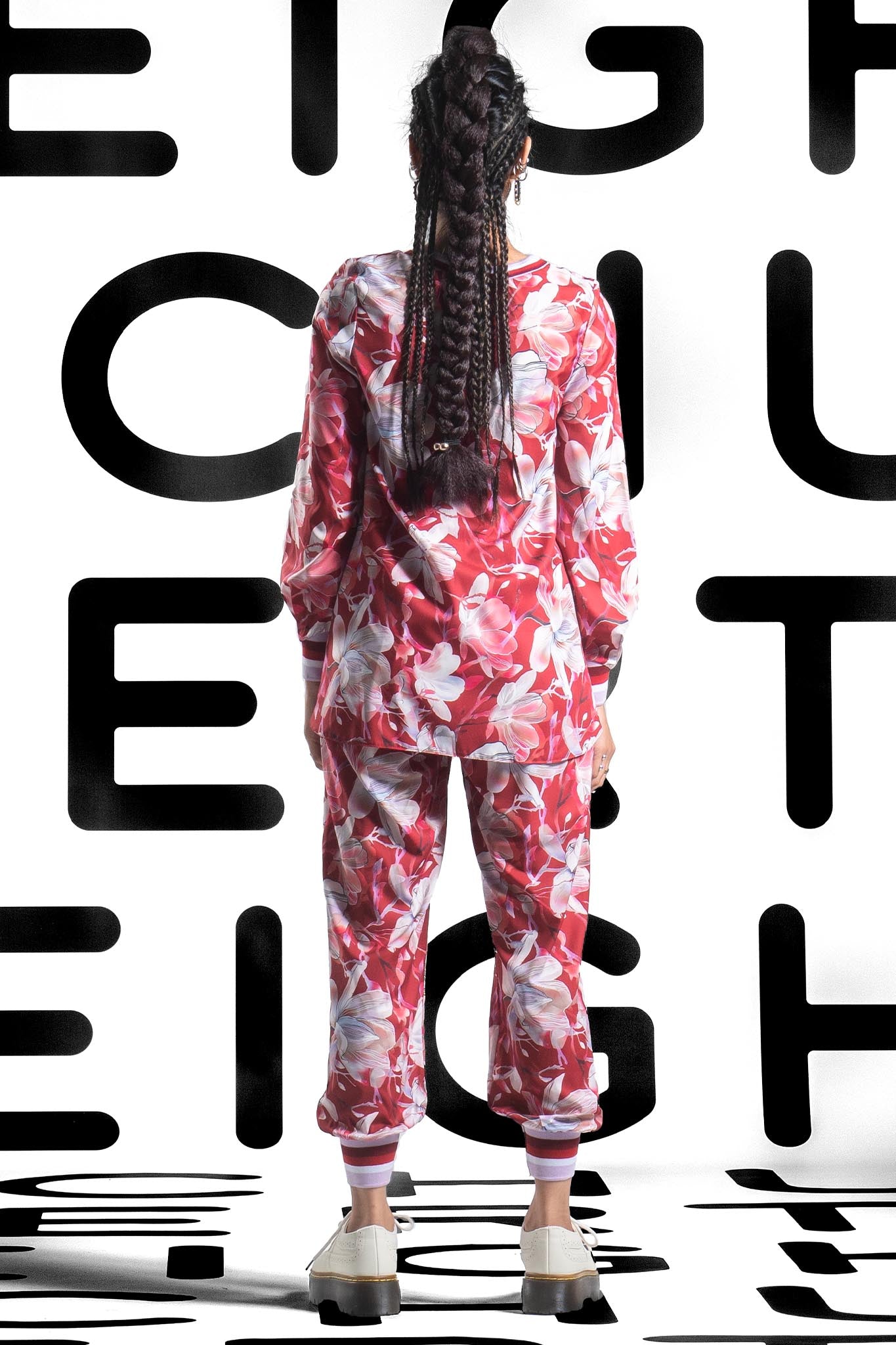 Leigh Schubert Outfit Sets KANYE Red Peony