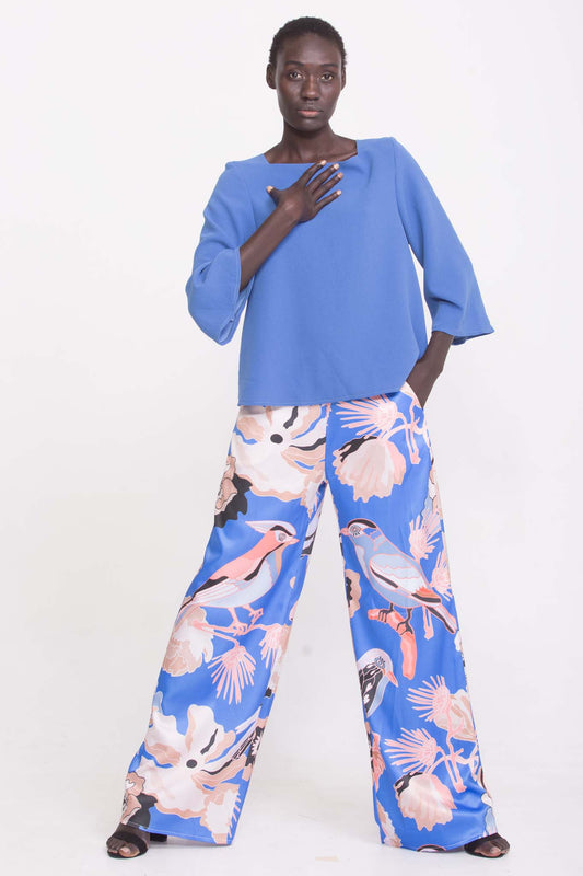 LISA Bird print blue Pants Leigh Schubert