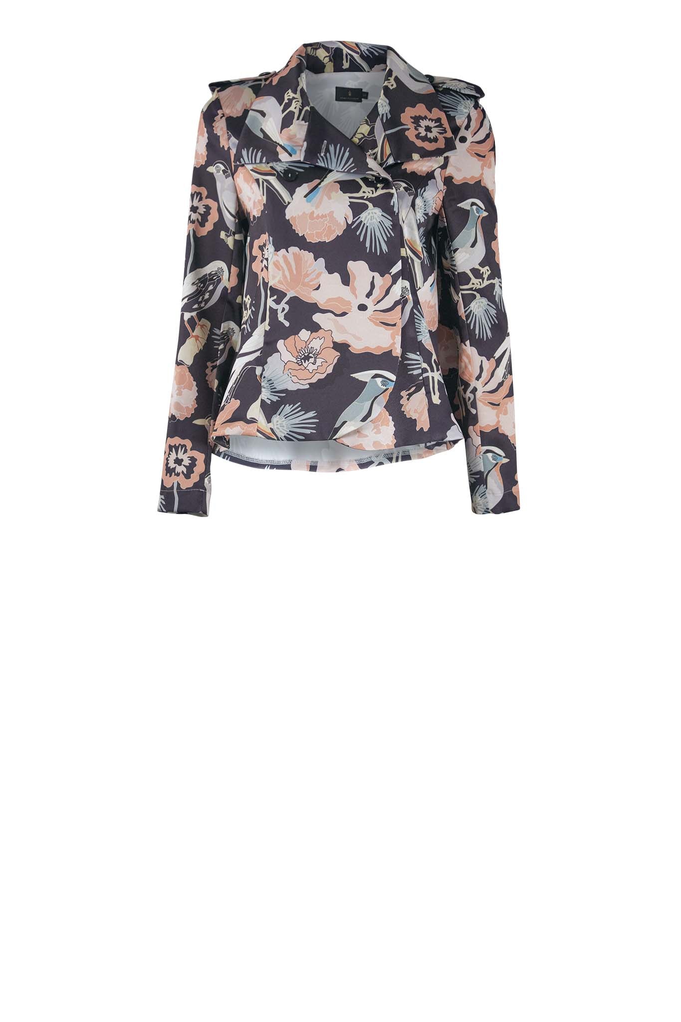MARISSA Bird Print Black Coats & Jackets Leigh Schubert