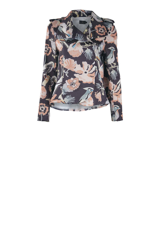 MARISSA Bird Print Black Coats & Jackets Leigh Schubert