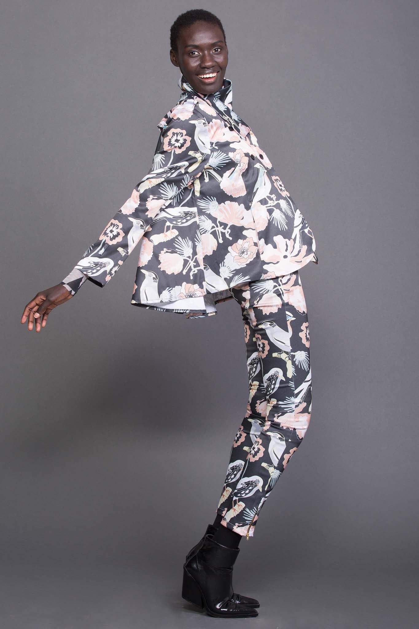 MARISSA Bird Print Black Coats & Jackets Leigh Schubert