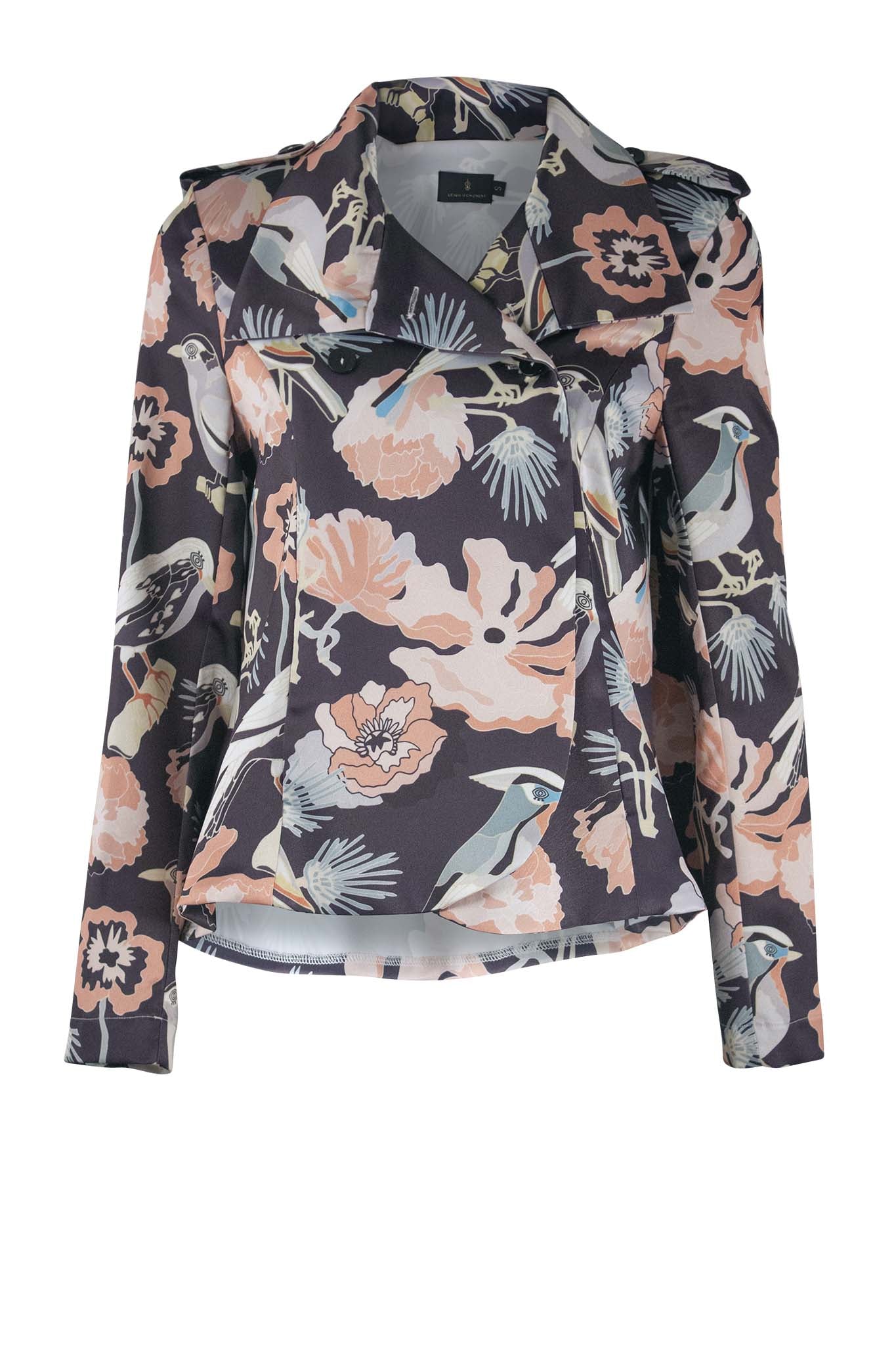 MARISSA Bird Print Black Coats & Jackets Leigh Schubert